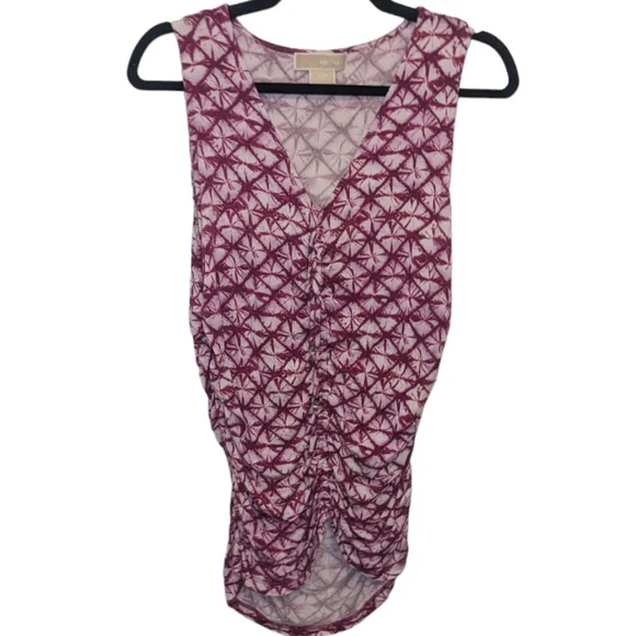 Michael Michael Kors Women's Abstract Print Scrunched Tank Top - Picture 1 of 10